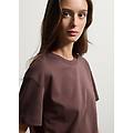 - t-shirt in puro cotone marrone regular fit donna marrone scuro taglia xs