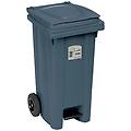 bidone spazzatura carrellato con pedale 120 l grigio