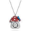 pendente alice in wonderland fungo rosso placcato rodio os
