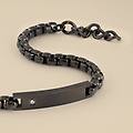 bracciale con targhetta man code acciaio nero cubic zirconia collezione man code
