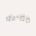 orecchini lobo punto luce claire oro bianco cubic zirconia collezione claire oro bianco