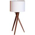 lampada da tavolo vega di noce/bianco 55 cm legno tessuto