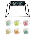 set tazzine in vetro con espositore x caffitaly