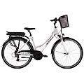 e-ride 28 bicicletta elettrica con cestino bianca f. lli