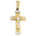 ciondolo croce oro giallo bianco gl100839