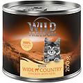 kitten lattine 6 x 200 g umido per gatto wide country vitello e pollo