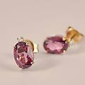 orecchini lobo punto luce jasmine oro giallo rodolite diamante collezione jasmine oro giallo