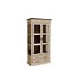 vetrina in legno di mango / acacia 90x45x180 bianco cerato castle-antik #71