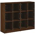 - libreria ante rovere marrone 136x37x109 cm in legno multistrato