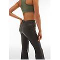 pantaloni coated super flare con cuciture decorative nero donna medium