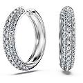 orecchini a cerchio eternity diamanti creati in laboratorio 2 ct tw forma rotonda oro bianco 18 k
