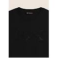 t-shirt cropped con grafica "flow" e borchie nero donna medium