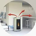 stufa a pellet cristal 7 ad aria 7 kw wifi antracite
