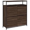- scarpiera 4 cassetti ribaltabili rovere marrone 100x34x112 cm