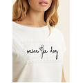 t-shirt comfort fit con slogan "seize the day" bianco donna medium