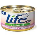 lifecat natural adult alimento umido per gatti 12 x 85 g tonno con salmone
