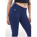 leggings n. o. w. superskinny vita media in tessuto tecnico blue donna extra large