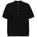 polo blu in maglia a coste
