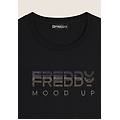 felpa girocollo in jersey con perline sul fronte nero donna extra small