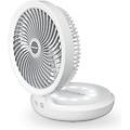 ventilatore da tavolo ricaricabile compact cordless enjoy and relax 990 bianco con porta usb
