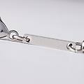 bracciale con targhetta man code acciaio bicolore bianco / nero cubic zirconia collezione man code