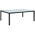 - tavolo da pranzo da giardino nero 200x150x74 cm in polyrattan