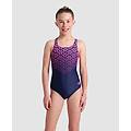 pezzo unico bambina navy-shocking pink
