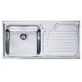 lavello 1 vasca (100x50cm) gax 611 galassia inox spazzolato 101 0017 509