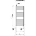 termoarredo scaldasalviette lisa 22 h 1160 l 550 cromato 20 elementi tubolare ral 9010 interasse