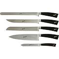 coltelli set chef 5 coltelli linea elegance nero lucido di + affilacoltelli in omaggio