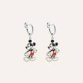 orecchini pendenti in acciaio con topolino e strass neri collezione mickey mouse & friends