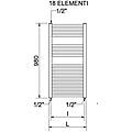 termoarredo scaldasalviette lisa 25 h 980 l 450 verniciato bianco 18 elementi tubolare ral 9010