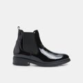 stivaletti chelsea da donna in pelle verniciata nero