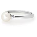 anello solitario gold pearls oro bianco perla d'acqua dolce diamante collezione gold pearls misura