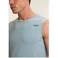 t-shirt senza maniche in tessuto quick dry azzurro uomo large