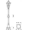 lampione 772 stile rustico marrone-ottone