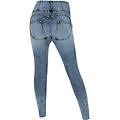 jeans push up wr. up curvy denim navetta marble con strappi jeans slavato-cuciture gialle donna