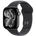 watch series 11 gps + cellular 42mm cassa titanio ardesia con sport band nero s/m