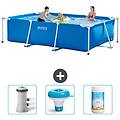 - piscina fuori terra rettangolo 300x200x75 cm blu include accessori coordinati cb77