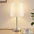 leza lampada tavolo cromo paralume bianco
