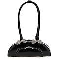 borsa a spalla 'black leather curved'