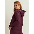 felpa da donna con cappuccio zip e fondo arrotondato fig donna large