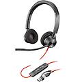 cuffie stereo poly blackwire 3320 con connettore usb-c certificate per microsoft teams + adattatore