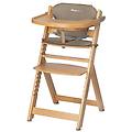 timba + cuscino seggiolone pappa in legno 6 mesi-10 anni 30 kg con vassoio seduta/poggiapiedi