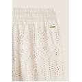 pantaloni in mussola doppiati in cotone ricamato sangallo white sand donna xxs