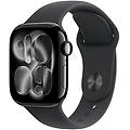 watch series 11 gps 42 mm cassa in alluminio jet black con cinturino sport nero s/m