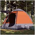 - tenda campeggio cabina 4 pers. grigio arancione rilascio rapido
