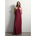 - abito lungo rosso con scollo halter donna rosso scuro taglia m