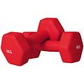 - set 2 manubri esagonali da 2x4 kg in metallo e plastica con impugnatura antiscivolo 19x9x9 cm