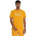 t-shirt girocollo mezza manica giallo